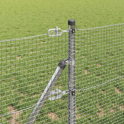 Welded Wire Fence Ground Fix 50 x 0.8 m Galvanised Steel Silver