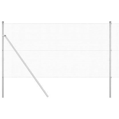 Welded Wire Fence Ground Fix 50 x 1 m Galvanised Steel Silver