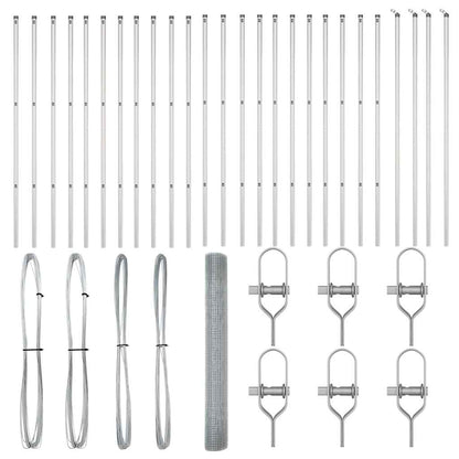 Welded Wire Fence Ground Fix 50 x 1.2 m Galvanised Steel Silver