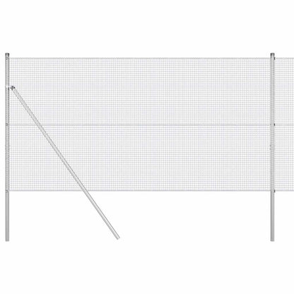 Welded Wire Fence Ground Fix 50 x 1.2 m Galvanised Steel Silver