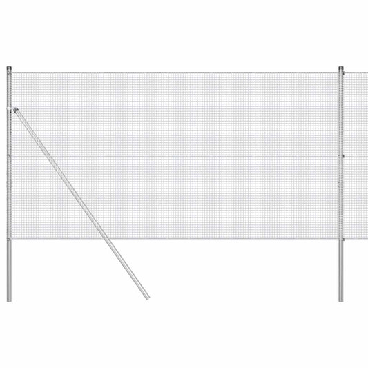 Welded Wire Fence Ground Fix 50 x 1.2 m Galvanised Steel Silver