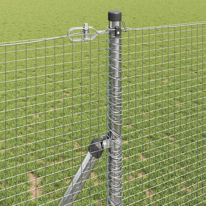 Welded Wire Fence Ground Fix 50 x 1.2 m Galvanised Steel Silver