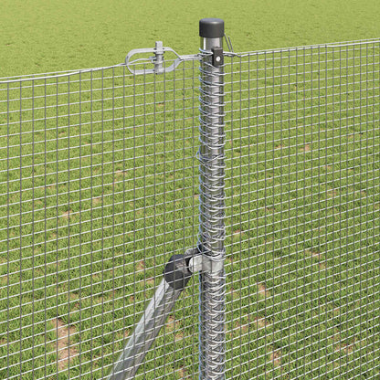 Welded Wire Fence Ground Fix 50 x 1.4 m Galvanised Steel Silver
