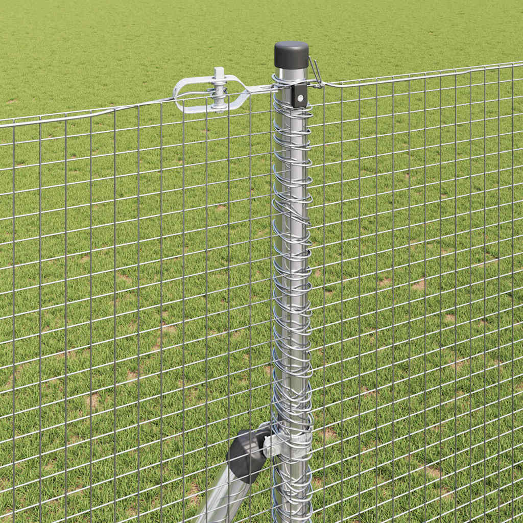 Welded Wire Fence Ground Fix 50 x 1.5 m Galvanised Steel Silver