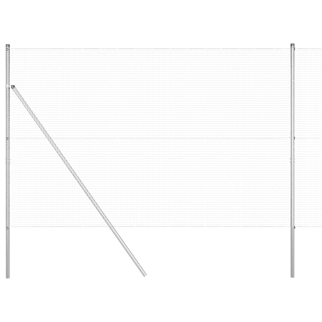 Welded Wire Fence Ground Fix 50 x 1.5 m Galvanised Steel Silver
