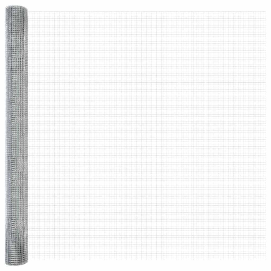 Welded Wire Fence Ground Fix 50 x 1.5 m Galvanised Steel Silver