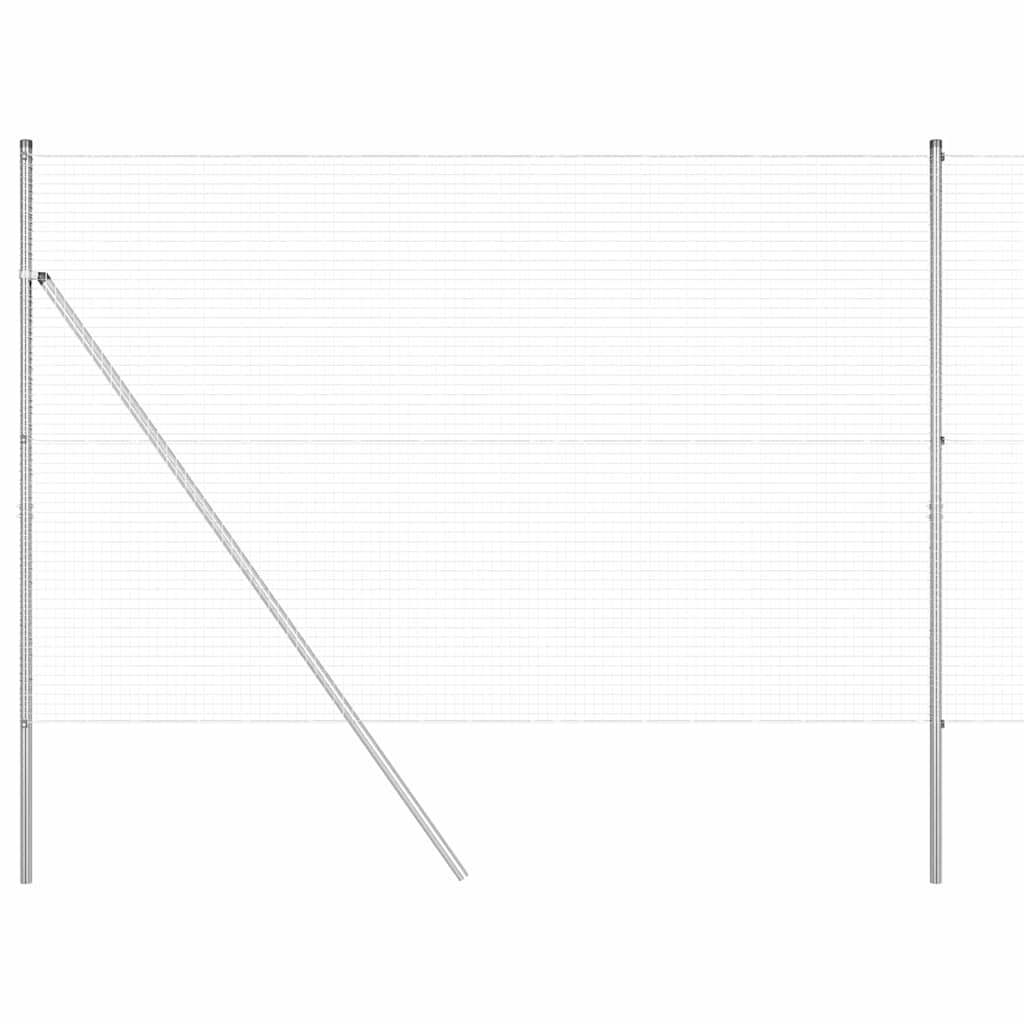 Welded Wire Fence Ground Fix 50 x 1.5 m Galvanised Steel Silver