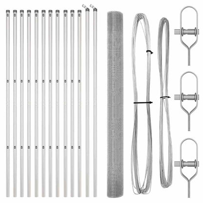 Welded Wire Fence Ground Fix 50 x 1.5 m Galvanised Steel Silver