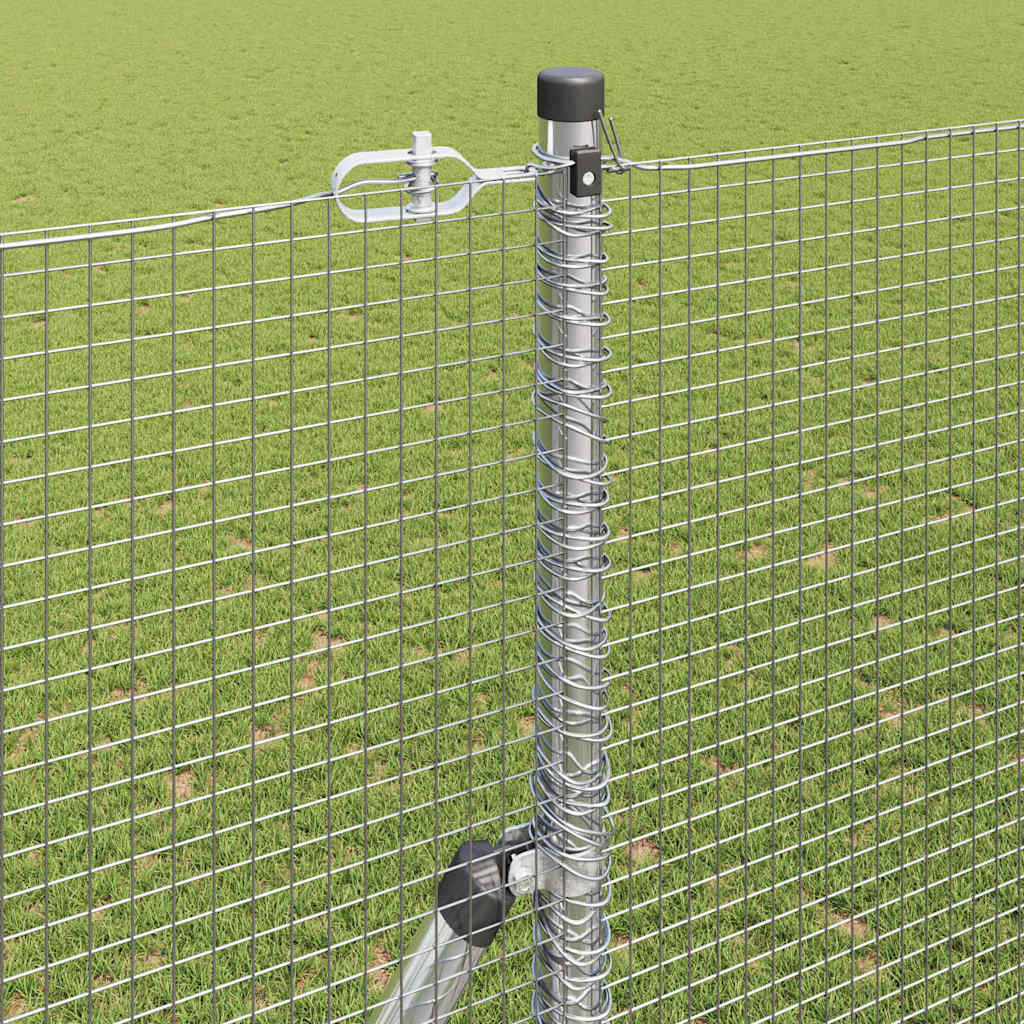Welded Wire Fence Ground Fix 50 x 1.6 m Galvanised Steel Silver