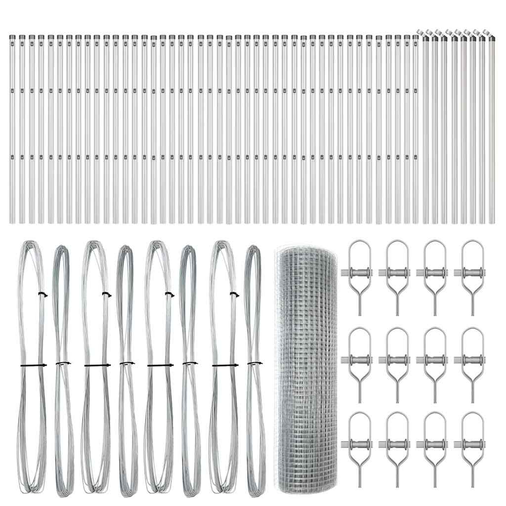 Welded Wire Fence Ground Fix 100 x 0.5 m Galvanised Steel Mesh