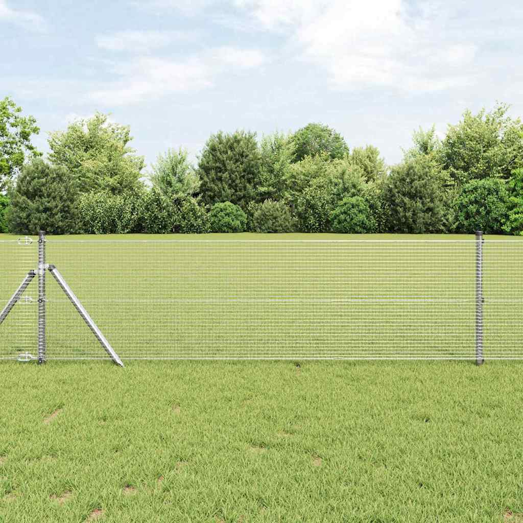 Welded Wire Fence Ground Fix 100 x 0.8 m Galvanised Steel Mesh