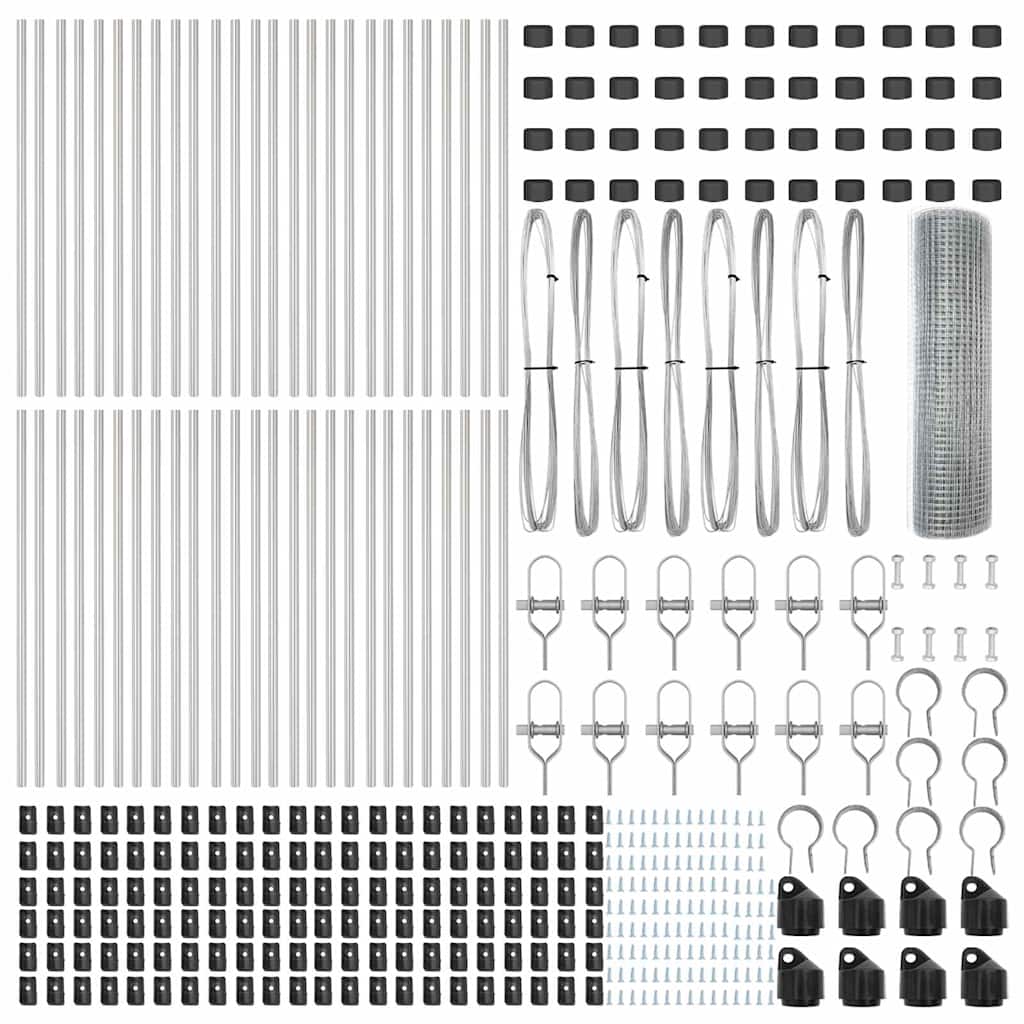 Welded Wire Fence Ground Fix 100 x 0.8 m Galvanised Steel Mesh
