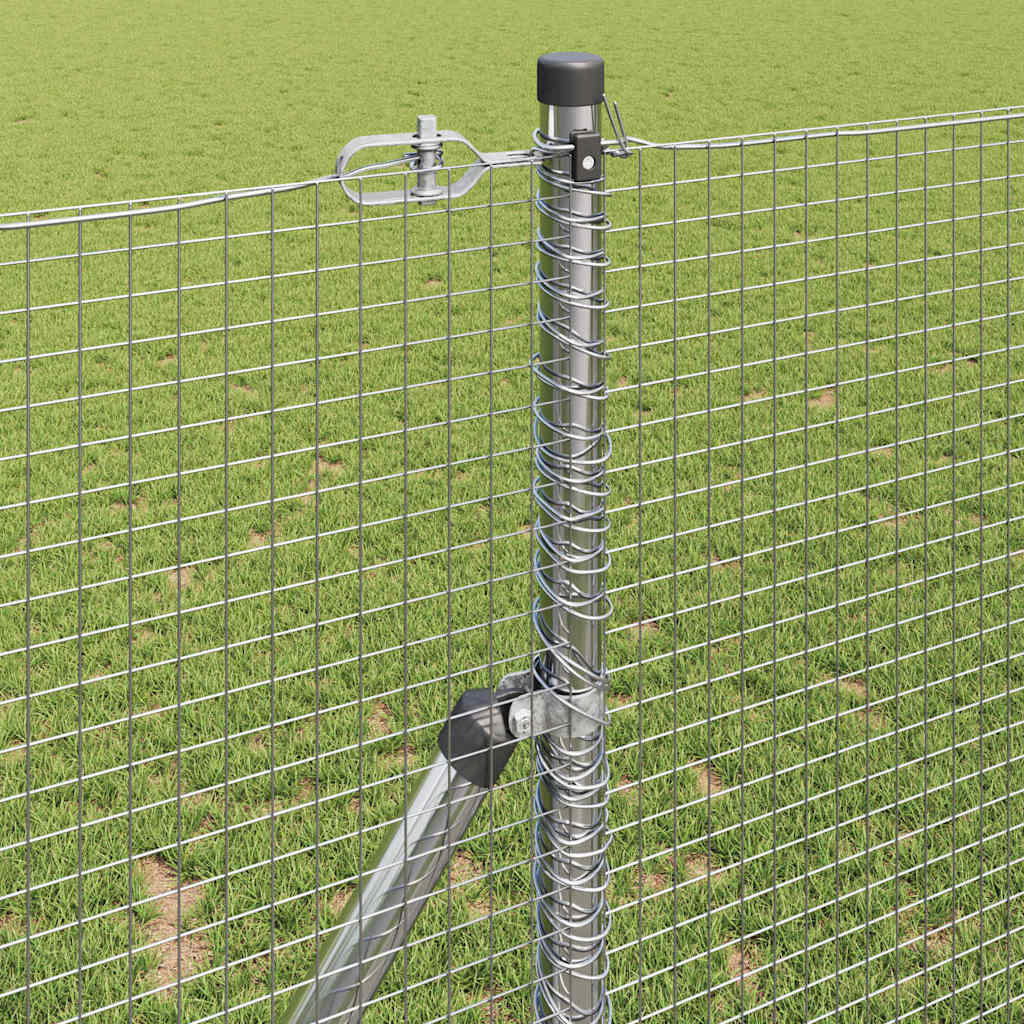 Welded Wire Fence Ground Fix 100 x 1 m Galvanised Steel Silver