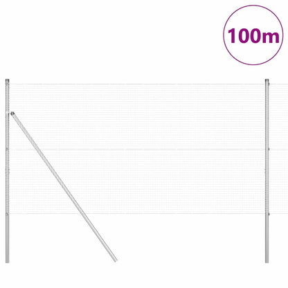 Welded Wire Fence Ground Fix 100 x 1 m Galvanised Steel Silver