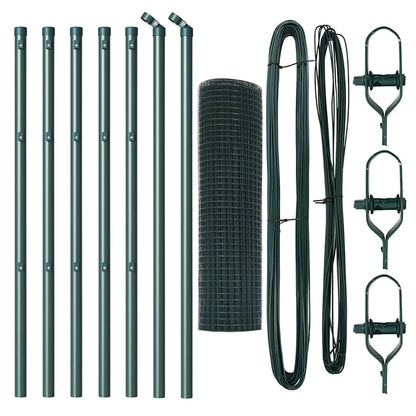 Welded Wire Fence Ground Fix 10 x 0.6 m PVC-Coated Steel Green