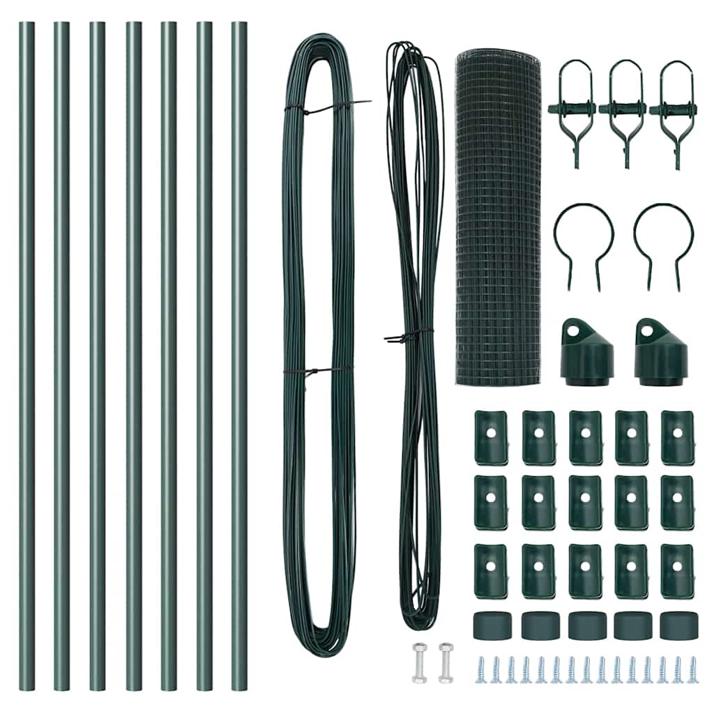 Welded Wire Fence Ground Fix 10 x 0.6 m PVC-Coated Steel Green