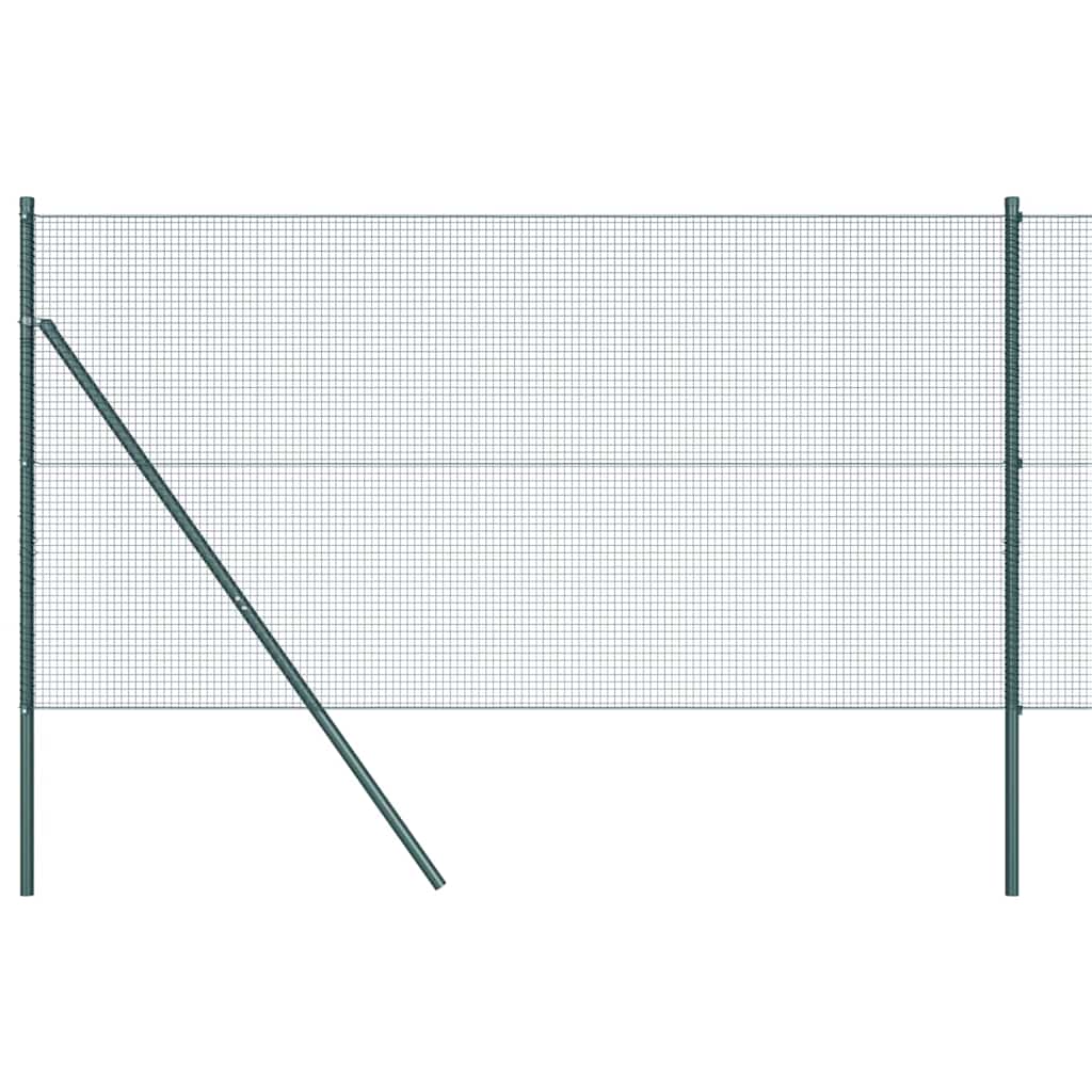 Welded Wire Fence Ground Fix 10 x 1 m PVC-Coated Steel Green
