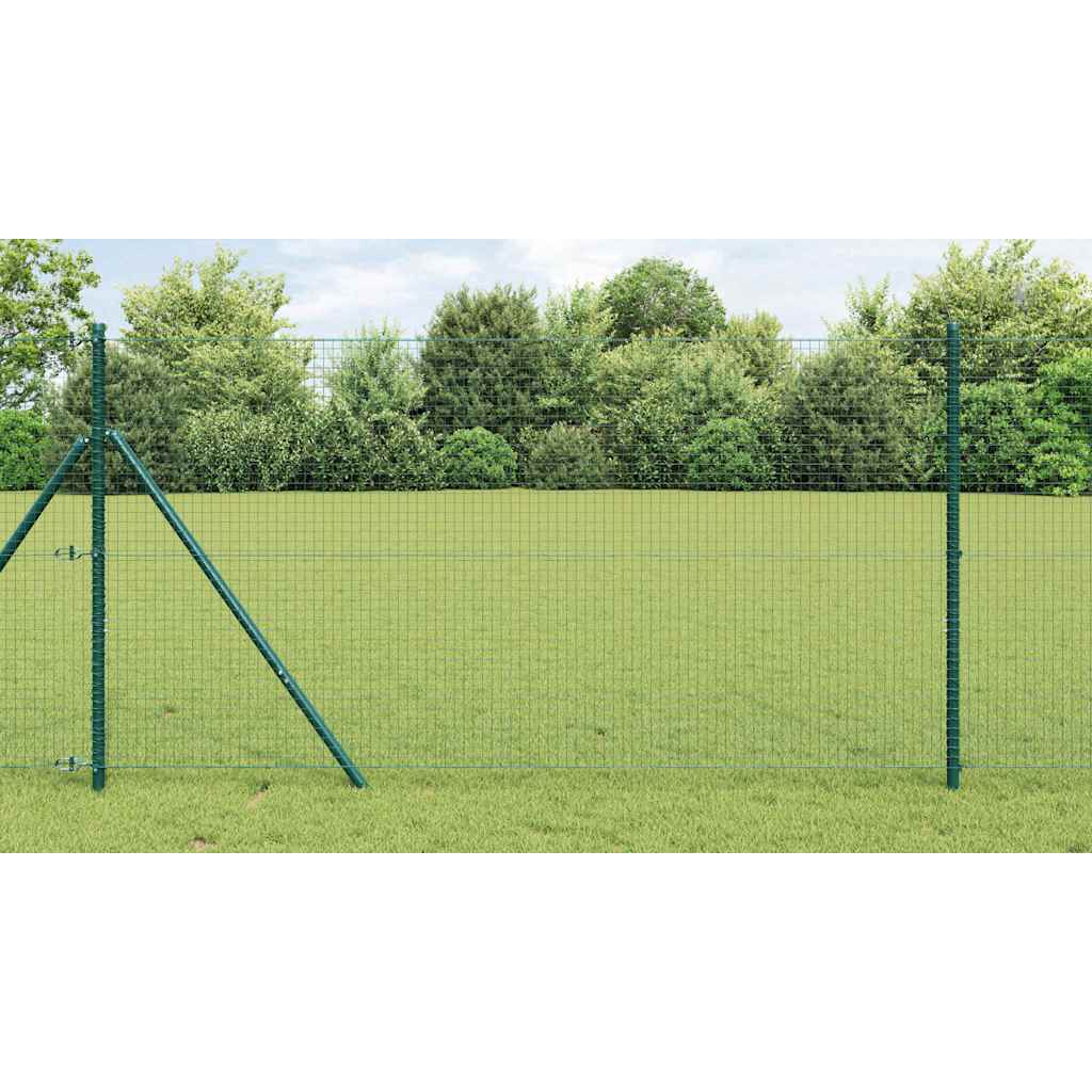 Welded Wire Fence Ground Fix 10 x 1 m PVC-Coated Steel Green