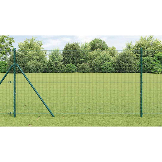 Welded Wire Fence Ground Fix 10 x 1 m PVC-Coated Steel Green