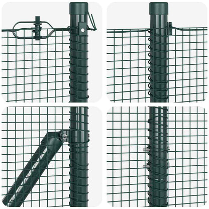 Welded Wire Fence Ground Fix 10 x 1.2 m PVC-Coated Steel Green