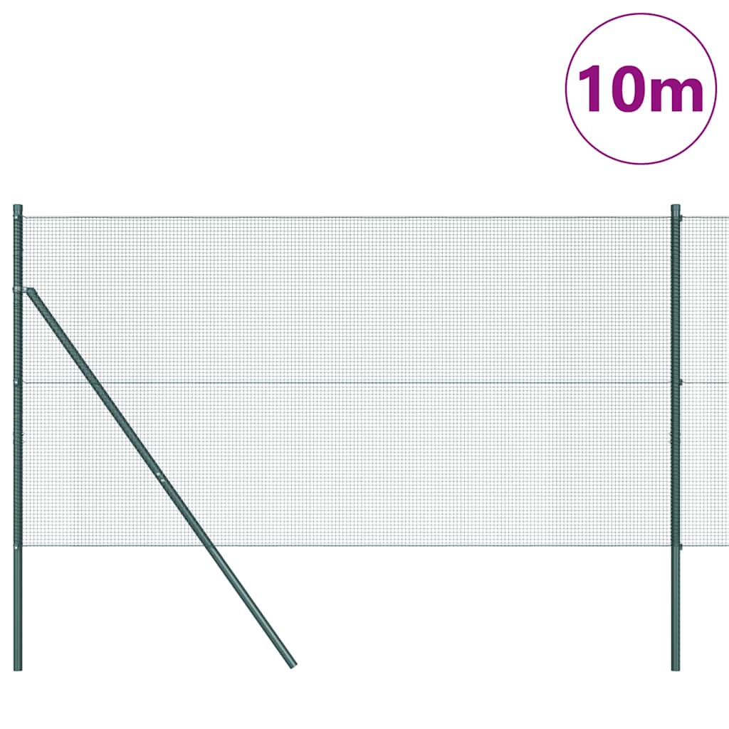 Welded Wire Fence Ground Fix 10 x 1.2 m PVC-Coated Steel Green