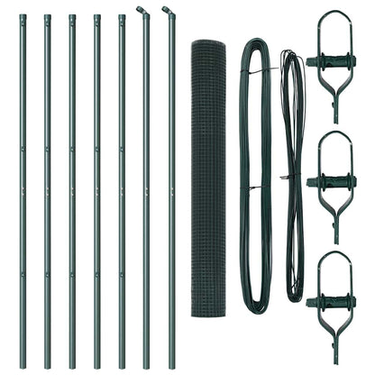 Welded Wire Fence Ground Fix 10 x 1.2 m PVC-Coated Steel Green