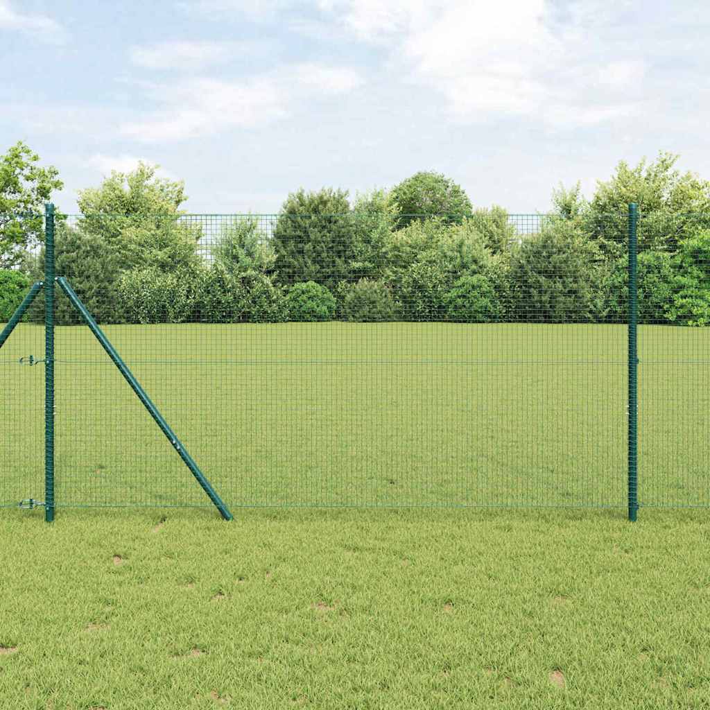 Welded Wire Fence Ground Fix 10 x 1.2 m PVC-Coated Steel Green