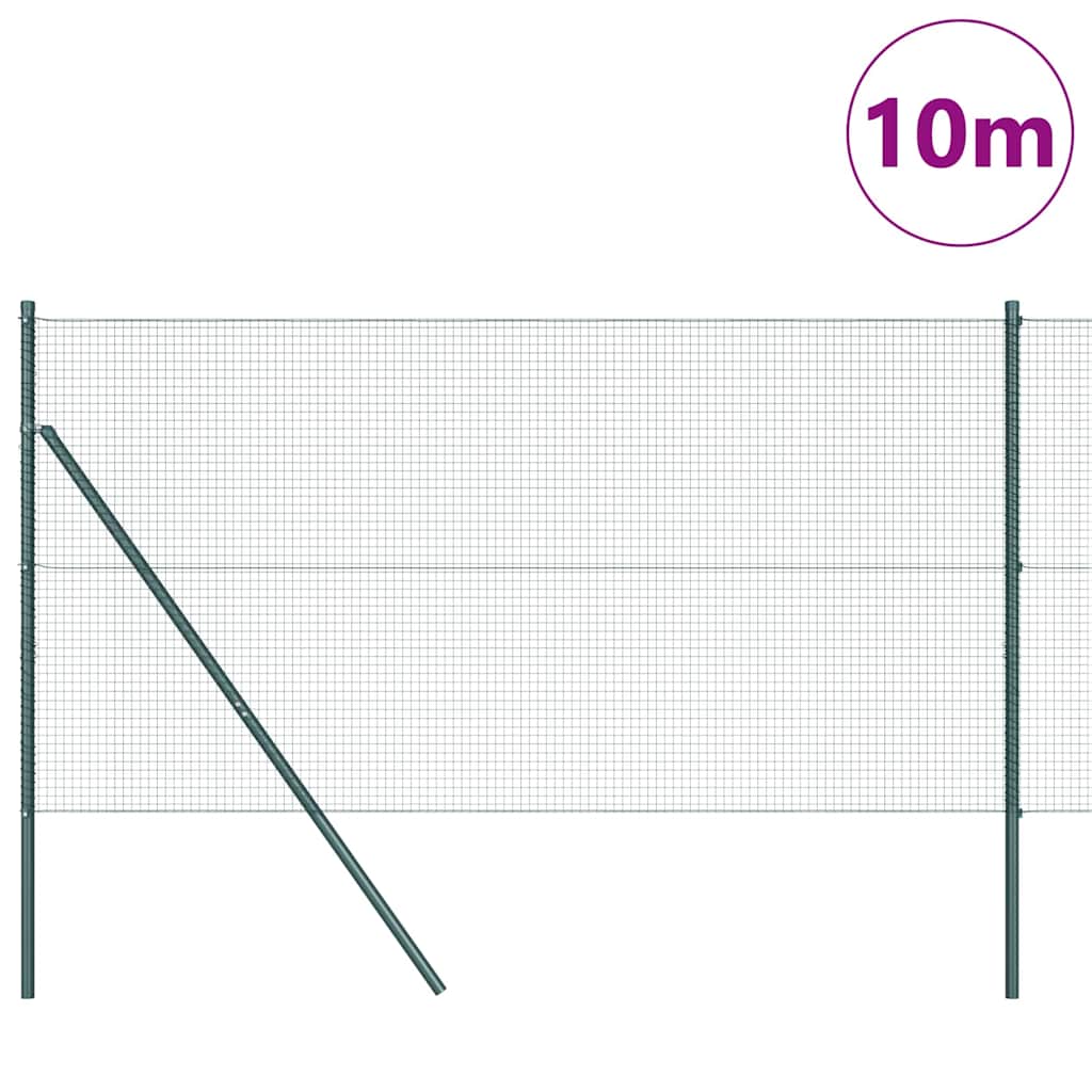 Welded Wire Fence Ground Fix 10 x 1.2 m PVC-Coated Steel Green