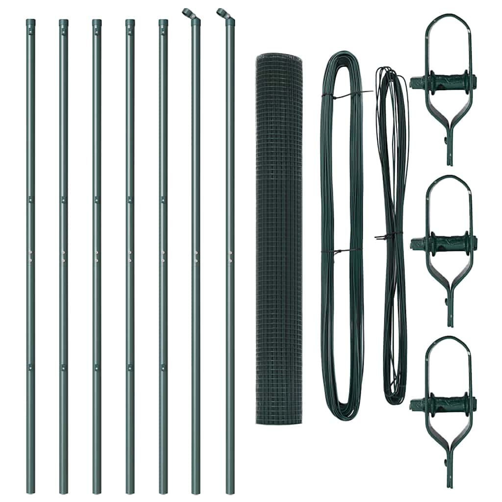 Welded Wire Fence Ground Fix 10 x 1.2 m PVC-Coated Steel Green