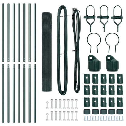 Welded Wire Fence Ground Fix 10 x 1.2 m PVC-Coated Steel Green