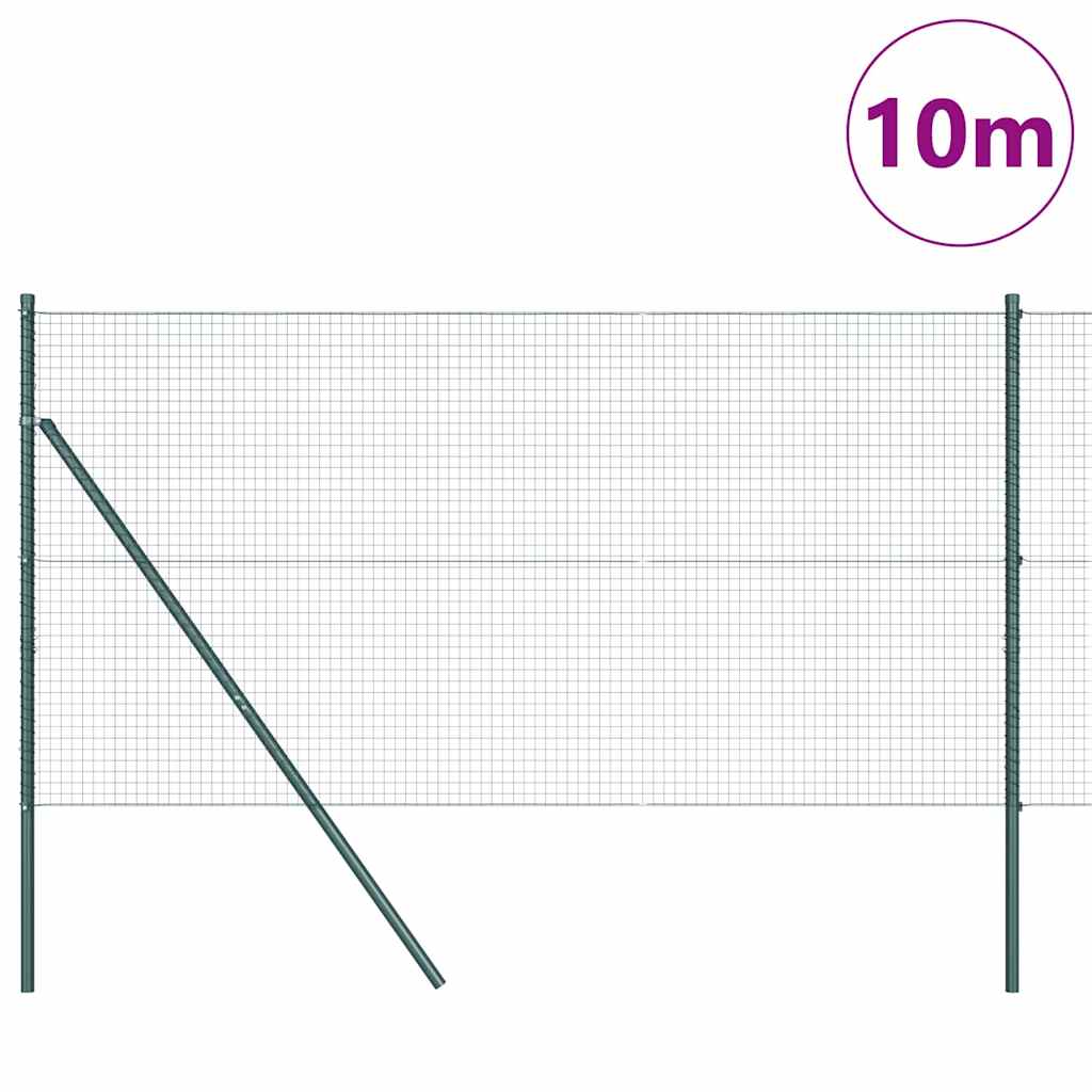 Welded Wire Fence Ground Fix 10 x 1.2 m PVC-Coated Steel Green