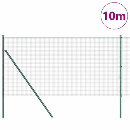 Welded Wire Fence Ground Fix 10 x 1.4 m PVC-Coated Steel Green