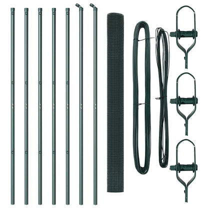 Welded Wire Fence Ground Fix 10 x 1.5 m PVC-Coated Steel Green