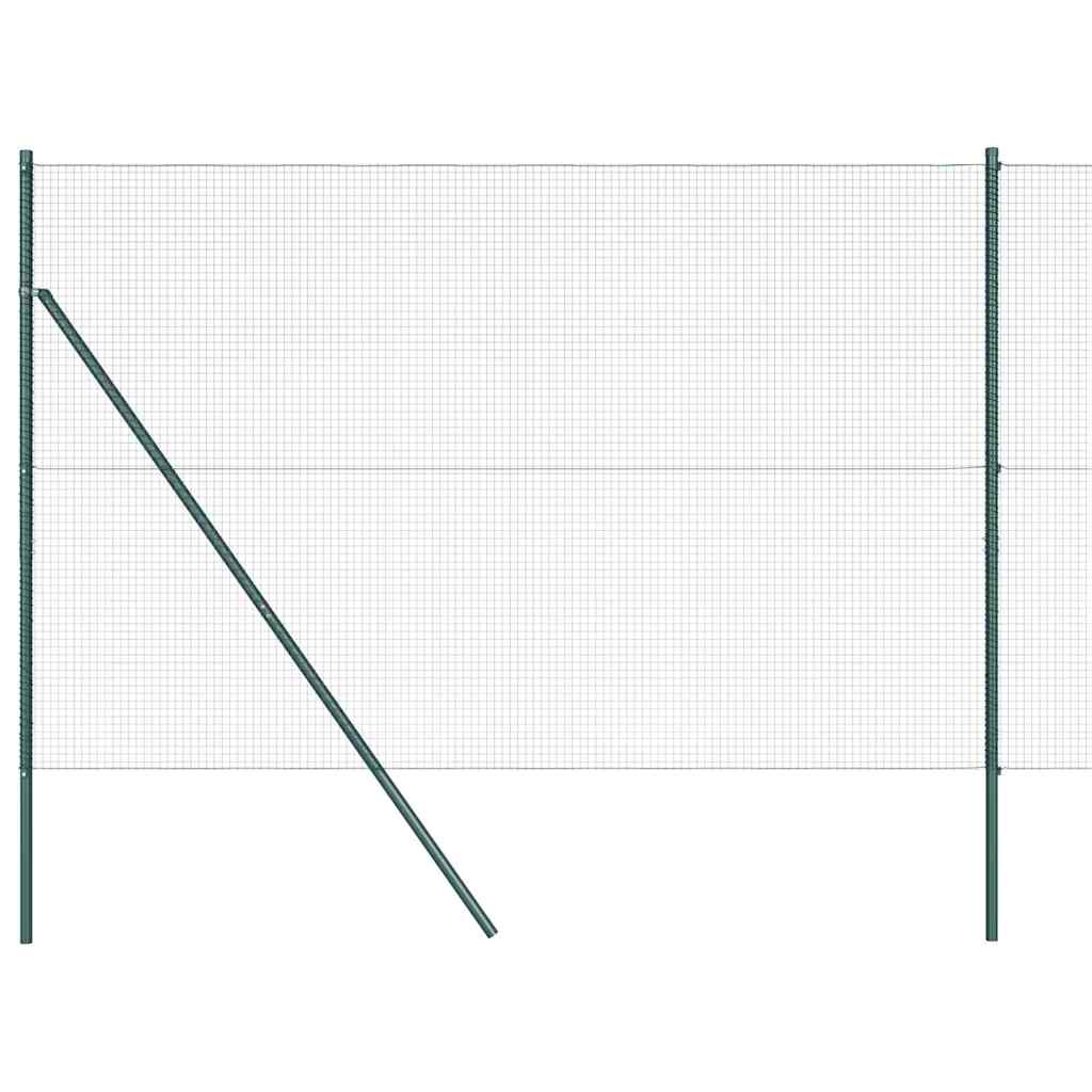 Welded Wire Fence Ground Fix 10 x 1.5 m PVC-Coated Steel Green