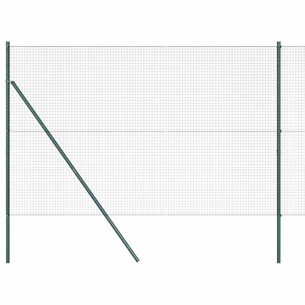 Welded Wire Fence Ground Fix 10 x 1.5 m PVC-Coated Steel Green