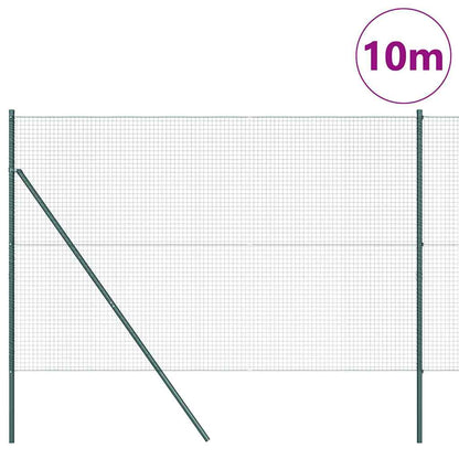 Welded Wire Fence Ground Fix 10 x 1.5 m PVC-Coated Steel Green