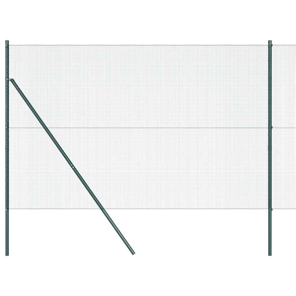 Welded Wire Fence Ground Fix 10 x 1.6 m PVC-Coated Steel Green