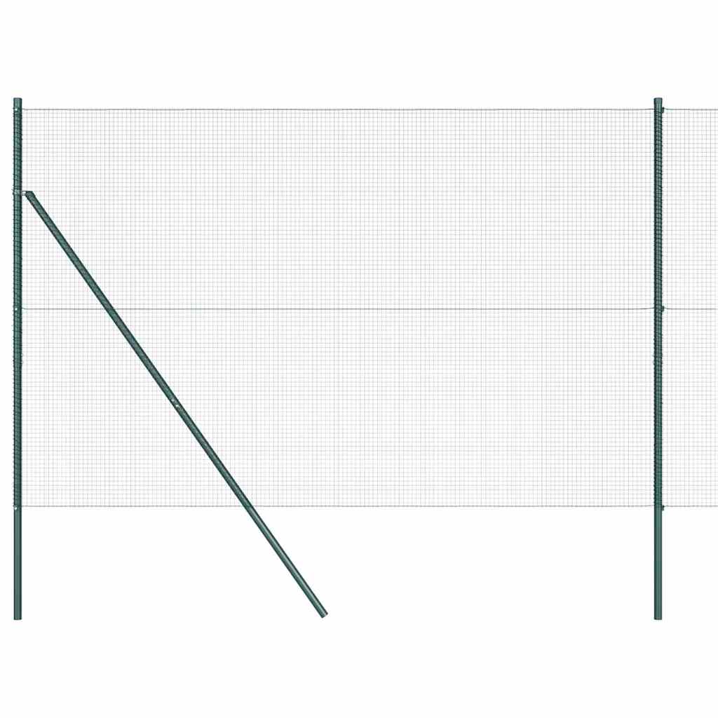 Welded Wire Fence Ground Fix 10 x 1.6 m PVC-Coated Steel Green