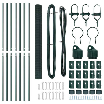 Welded Wire Fence Ground Fix 10 x 1.6 m PVC-Coated Steel Green