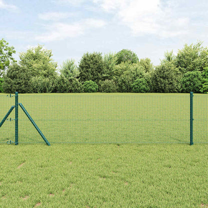 Welded Wire Fence Ground Fix 25 x 0.4 m PVC-Coated Steel Green