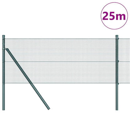 Welded Wire Fence Ground Fix 25 x 0.5 m PVC-Coated Steel Green