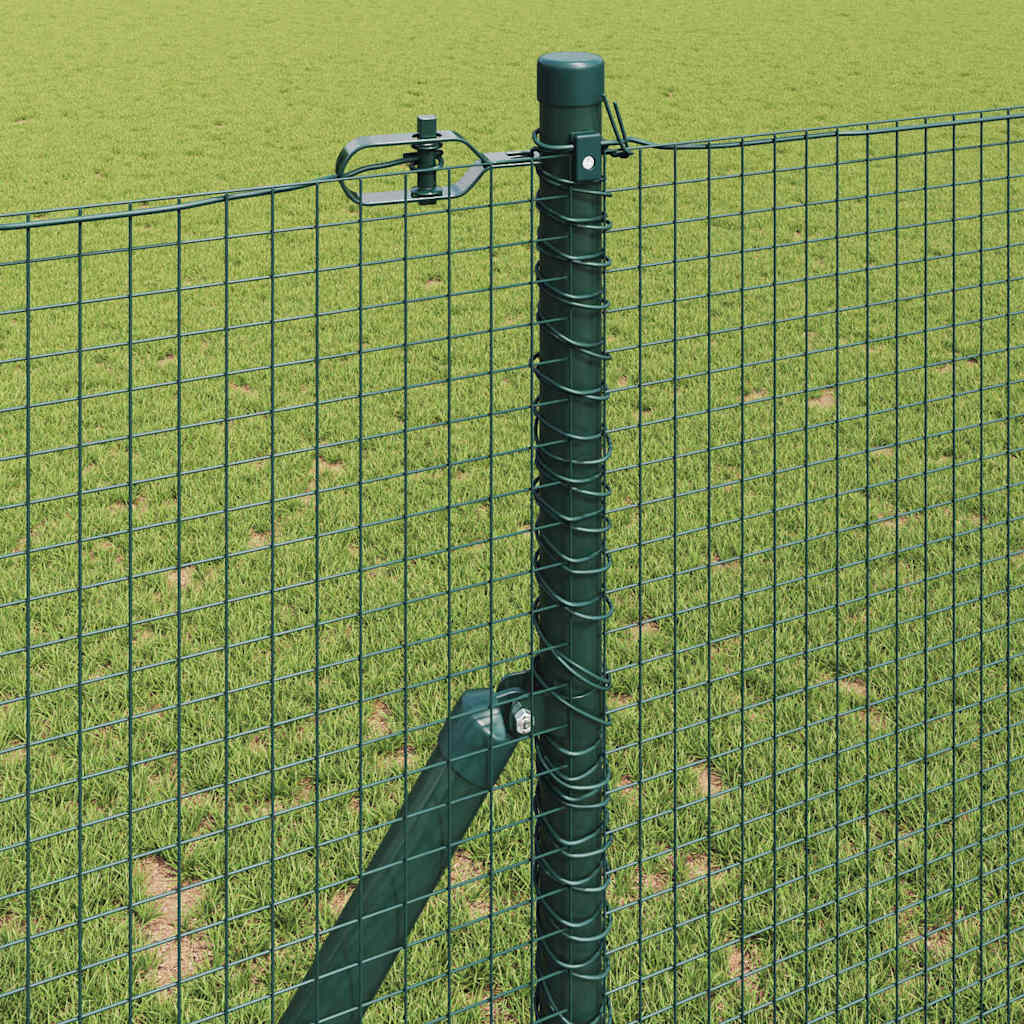 Welded Wire Fence Ground Fix 25 x 1.2 m PVC-Coated Steel Green