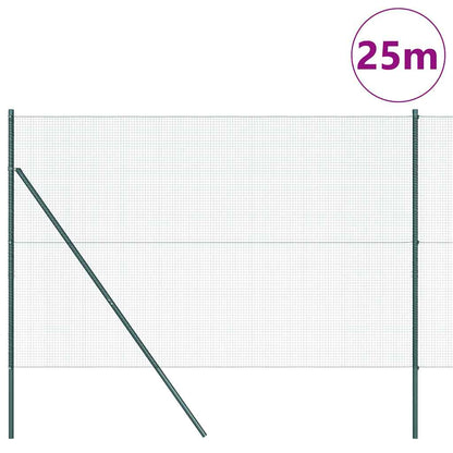 Welded Wire Fence Ground Fix 25 x 1.5 m PVC-Coated Steel Green