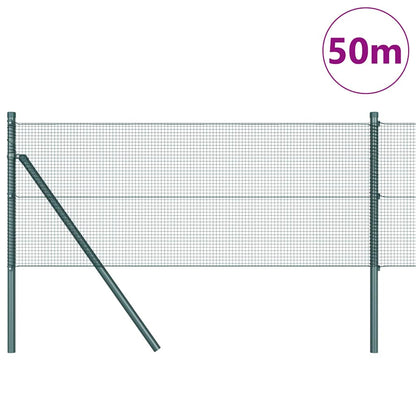 Welded Wire Fence Ground Fix 50 x 0.4 m PVC-Coated Steel Green