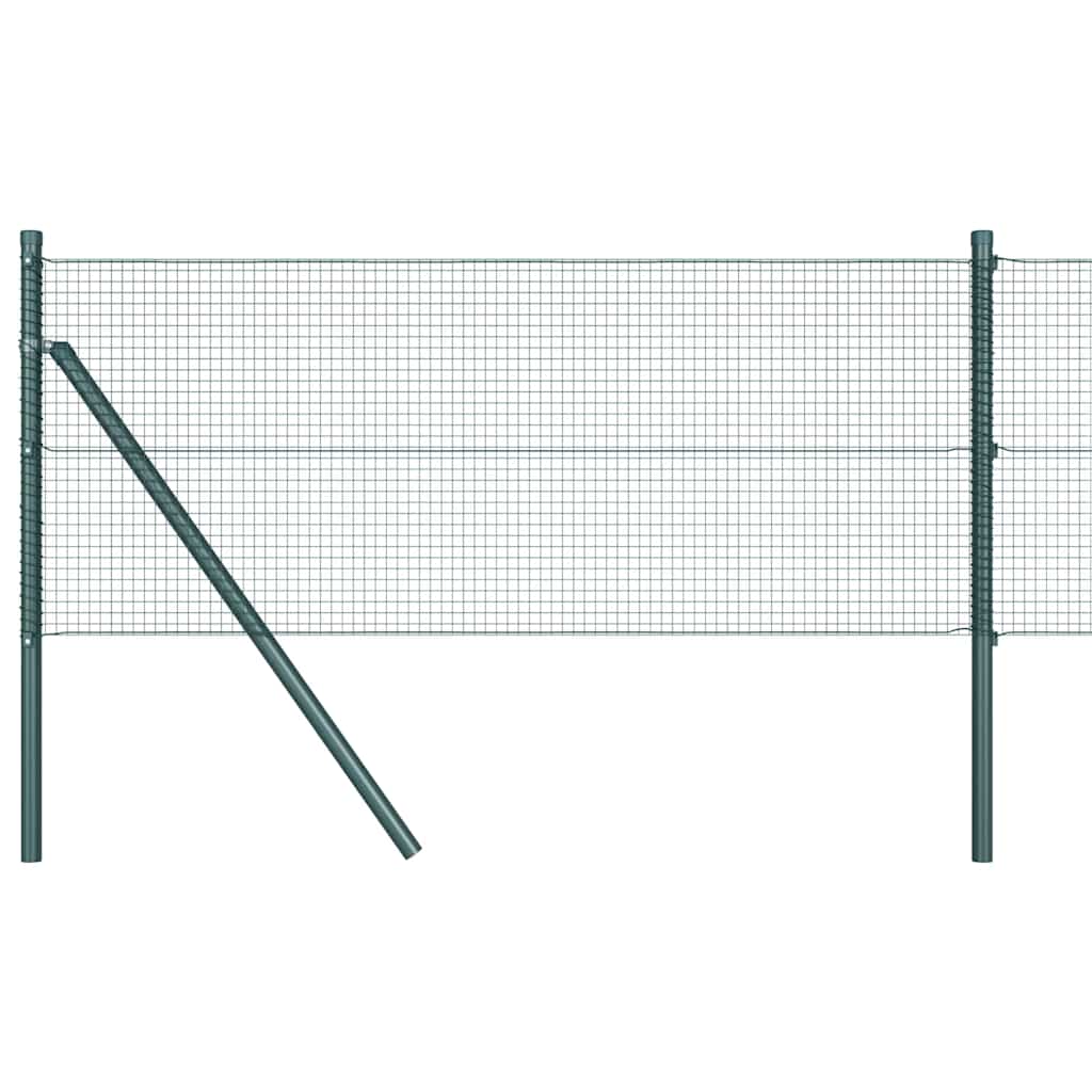 Welded Wire Fence Ground Fix 50 x 0.4 m PVC-Coated Steel Green