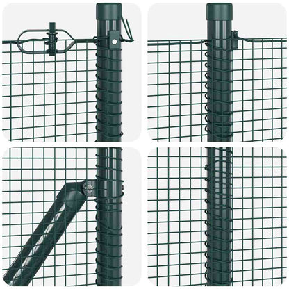 Welded Wire Fence Ground Fix 50 x 0.6 m PVC-Coated Steel Green