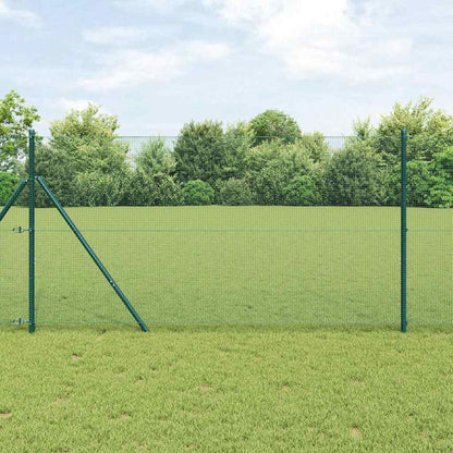 Welded Wire Fence Ground Fix 50 x 1 m PVC-Coated Steel Green