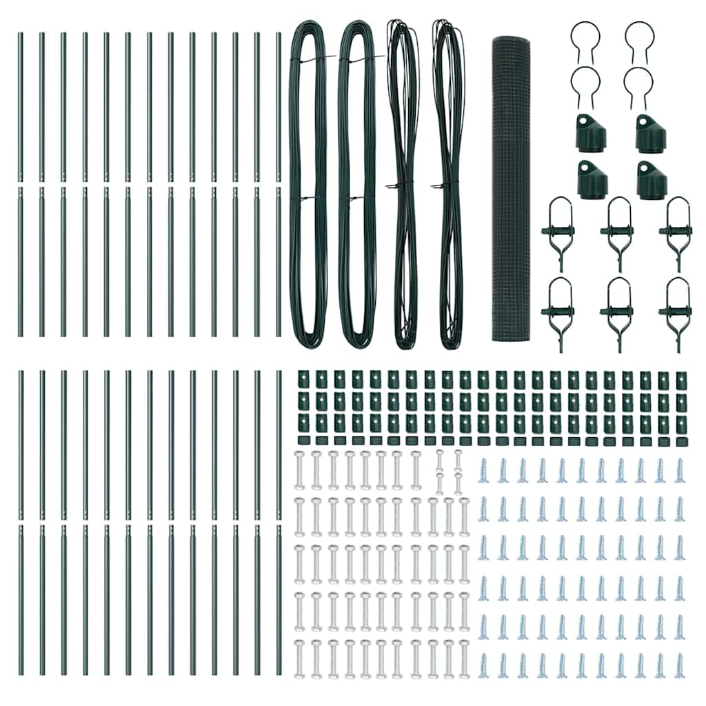 Welded Wire Fence Ground Fix 50 x 1.2 m PVC-Coated Steel Green