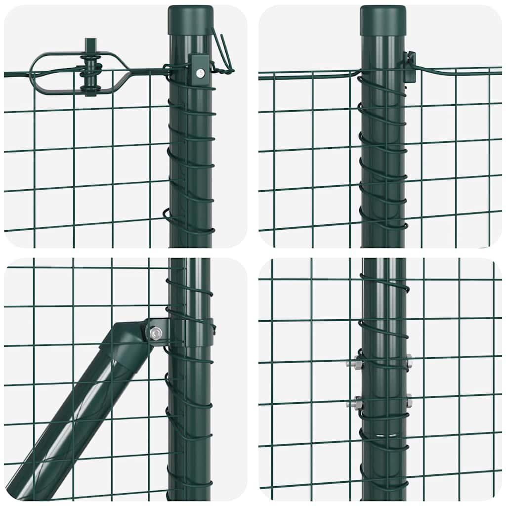 Welded Wire Fence Ground Fix 50 x 1.2 m PVC-Coated Steel Green