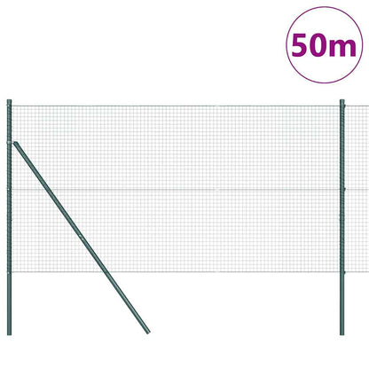 Welded Wire Fence Ground Fix 50 x 1.2 m PVC-Coated Steel Green
